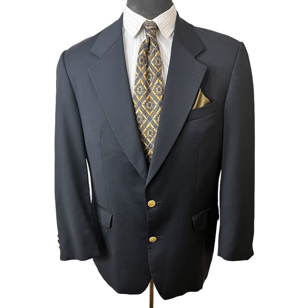 KASPER MENS FINE CLOTHING, SPORTS BLAZER SIZE 42S HAS GOLD BUTTONS 100%☑️